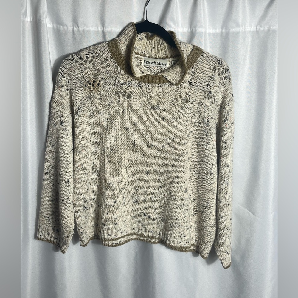 Vintage 90s Floral Knit Sweater by Patsy’s Place Cozy Cottagecore Vibes Size L